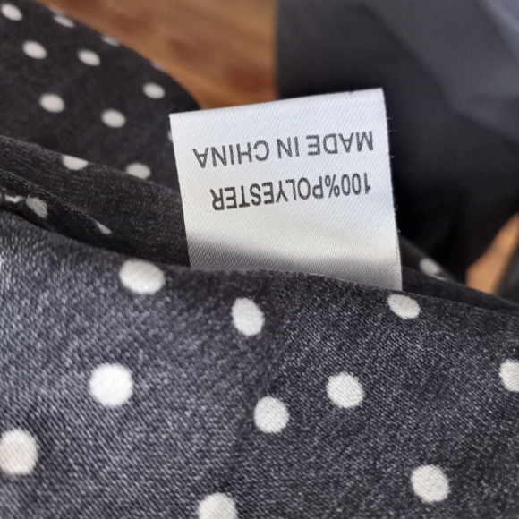 POLLY Black with White Polka Dots Faux Wrap Dress, size 2 - Picture 4 of 6